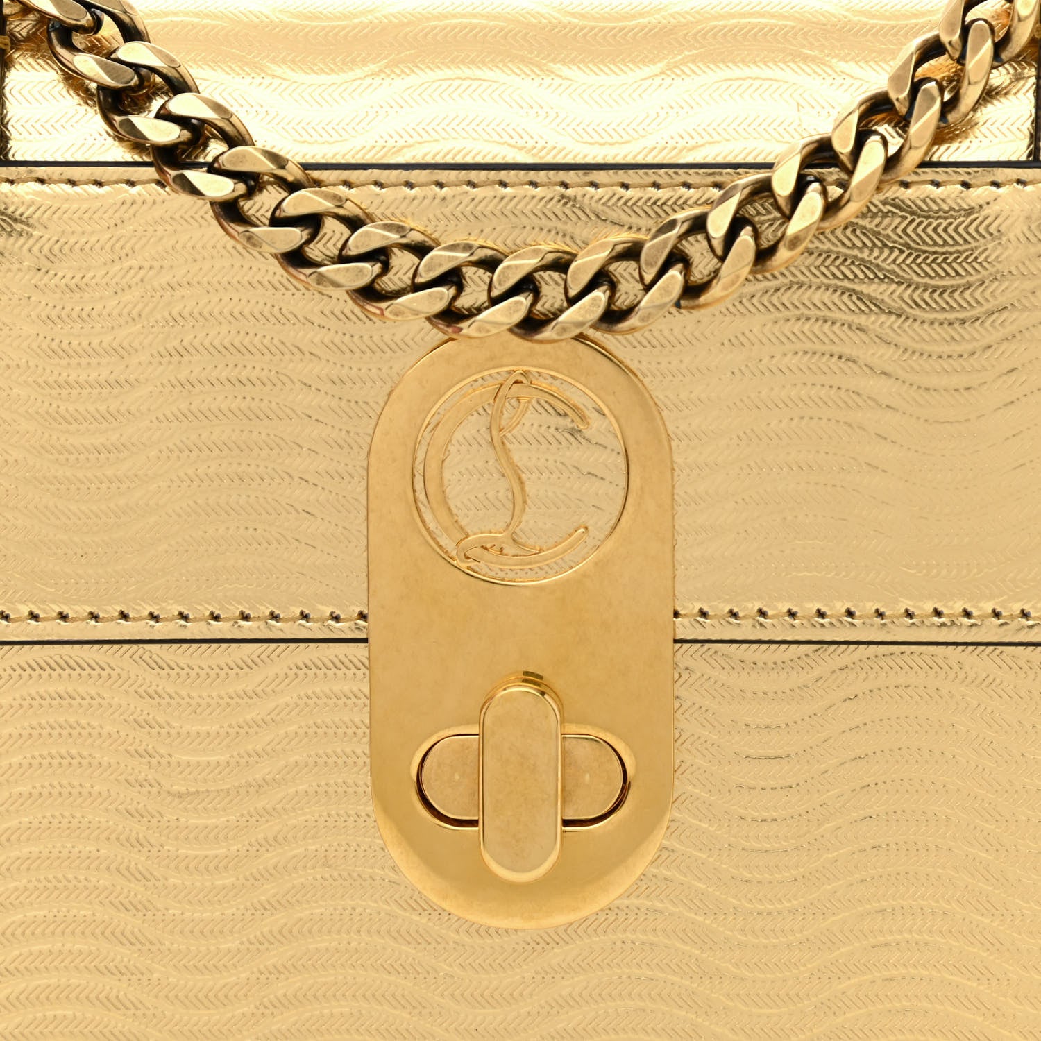 Christian Louboutin Metallic Calfskin Mini Elisa Shoulder Bag Gold 8 of 10
