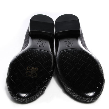 Chanel Tweed Flannel Cap Toe Ballerina Flats Grey Black 36 5 of 9