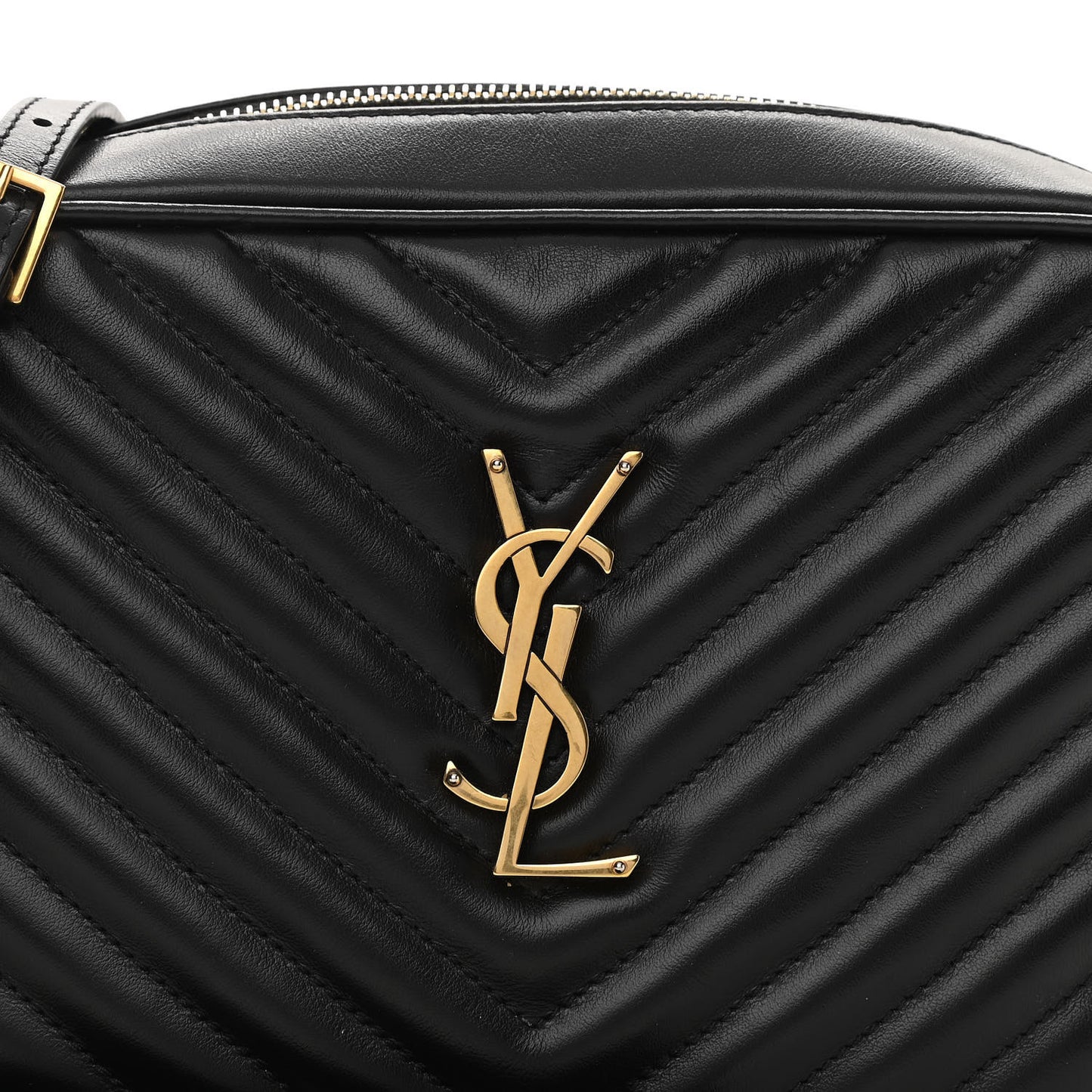 Calfskin Matelasse Monogram Lou Camera Bag Black