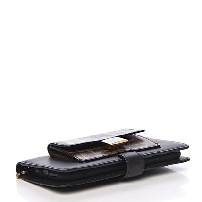 Fendi Vitello Century Glazed Fabric FF 1974 Baguette IPhone X Crossbody Black Mogano Panna 4 of 11