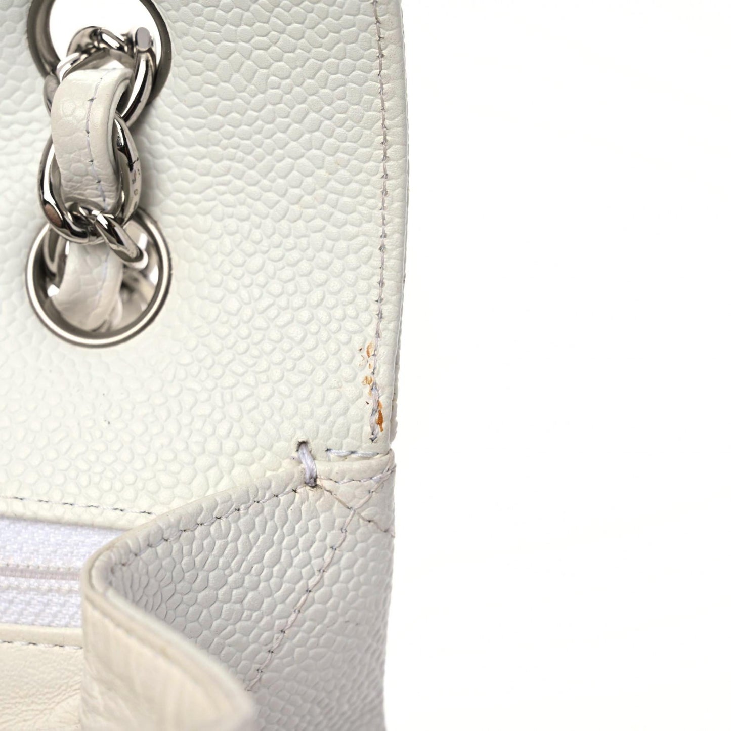 Caviar Quilted Maxi Single Flap White