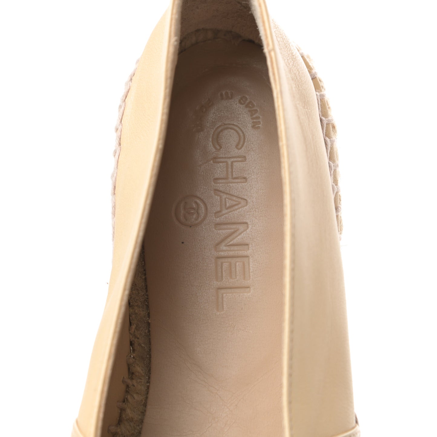 Lambskin CC Espadrilles 39 Beige Black