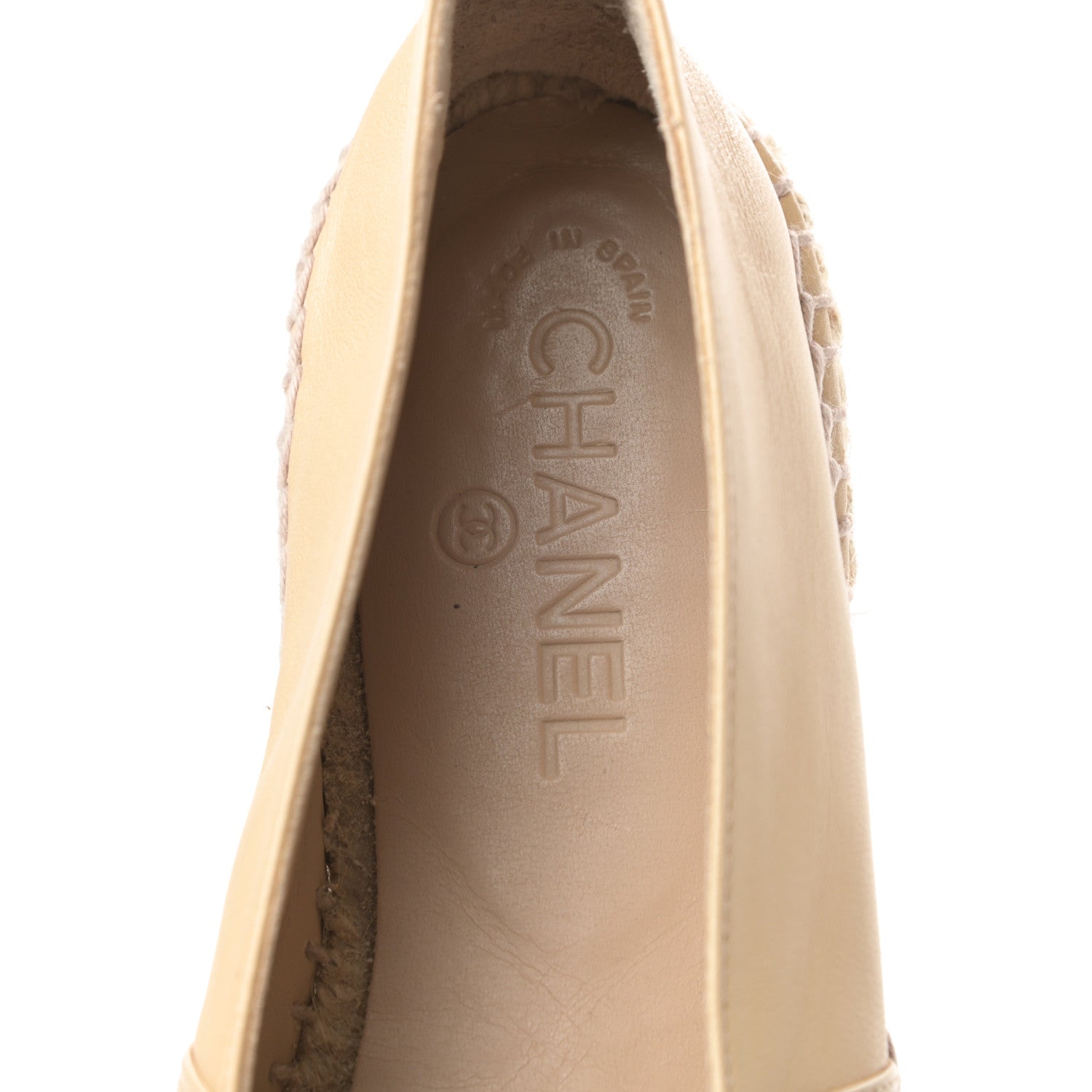 Chanel Lambskin CC Espadrilles 39 Beige Black 9 of 11