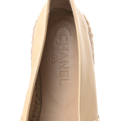 Chanel Lambskin CC Espadrilles 39 Beige Black 9 of 11