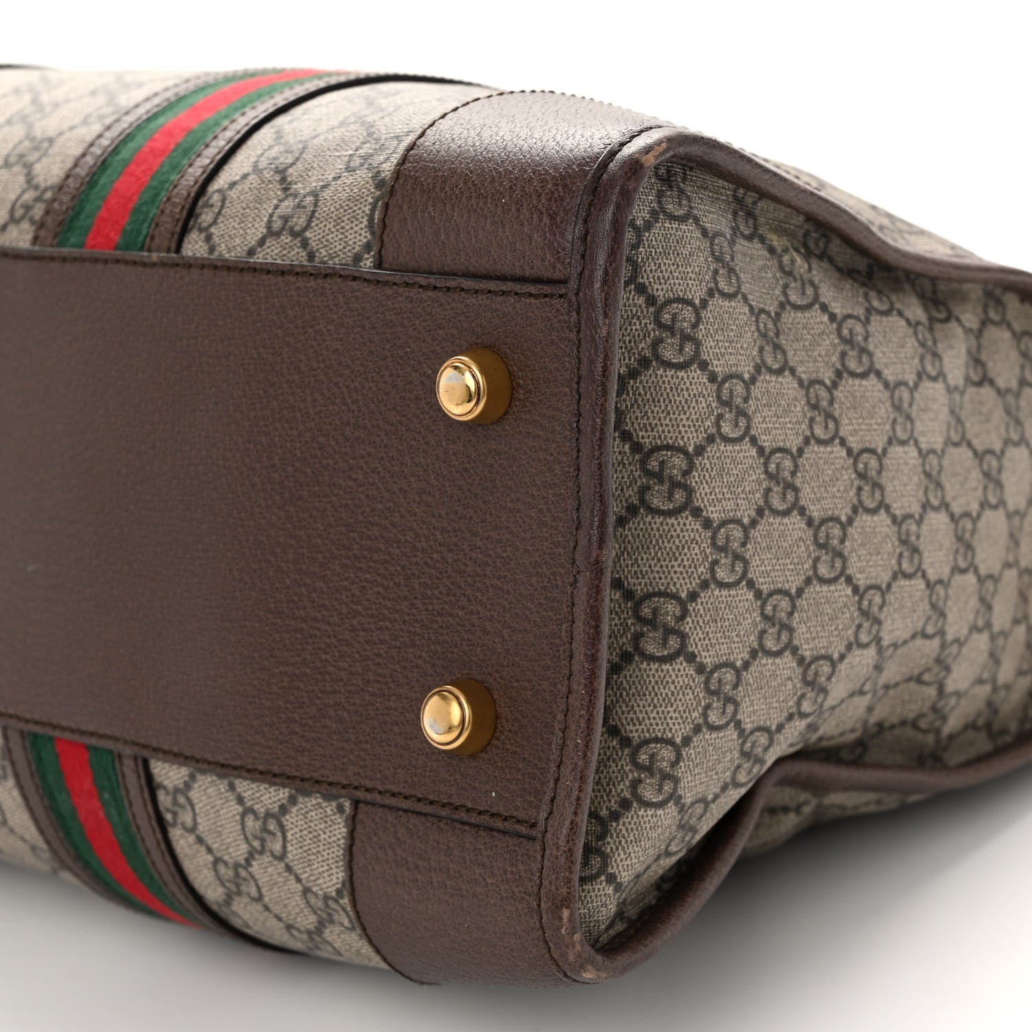 Gucci Soft GG Supreme Monogram Web Medium Duffle Bag Beige New Acero Crop 10 of 12