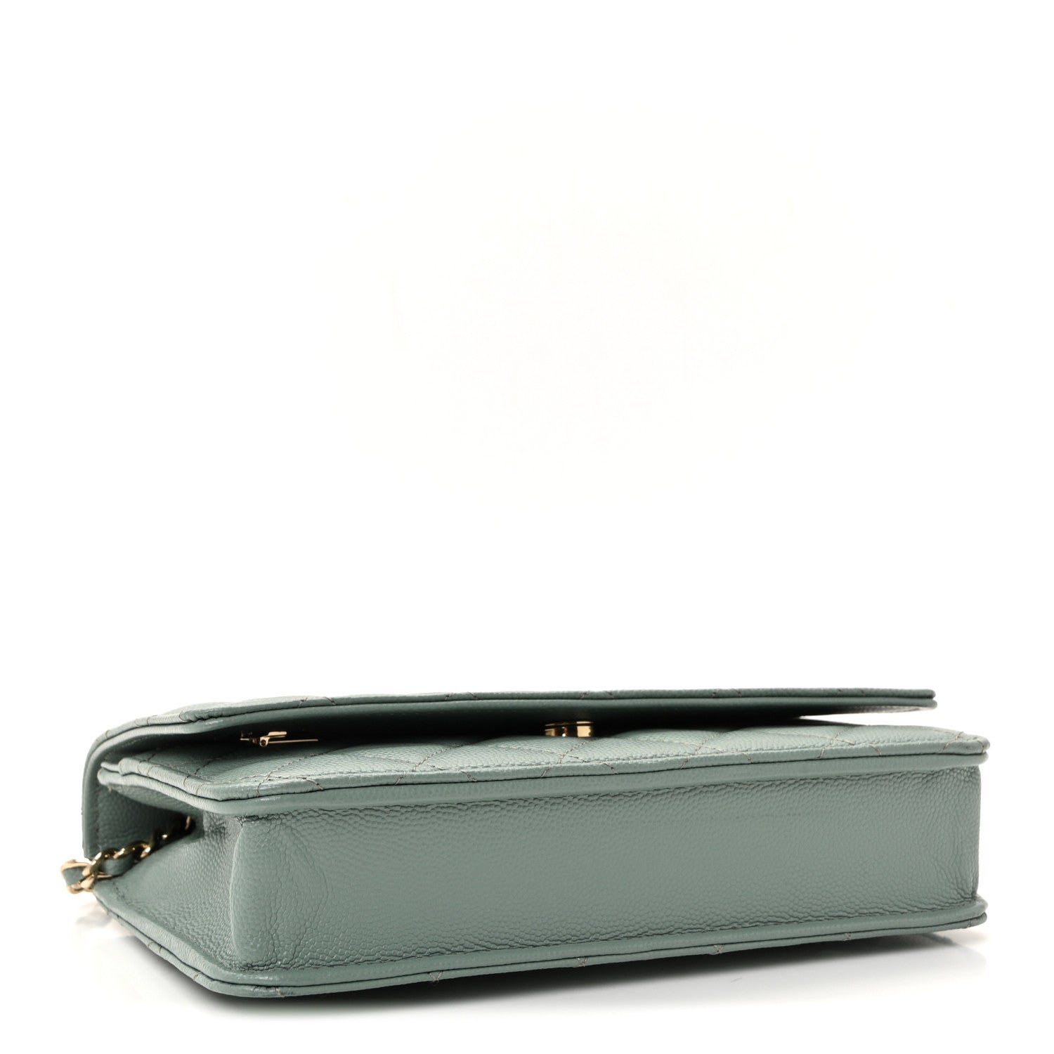 Chanel Caviar Quilted Wallet on Chain WOC Light Blue 4 of 11