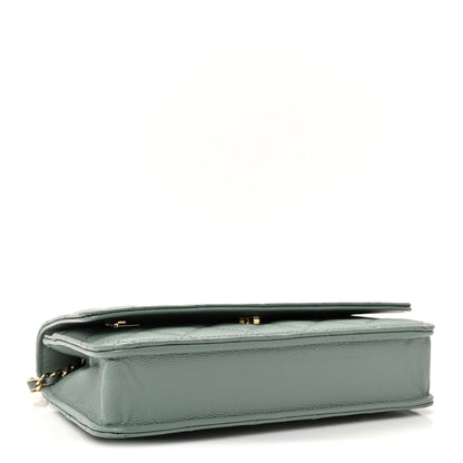 Chanel Caviar Quilted Wallet on Chain WOC Light Blue 4 of 11