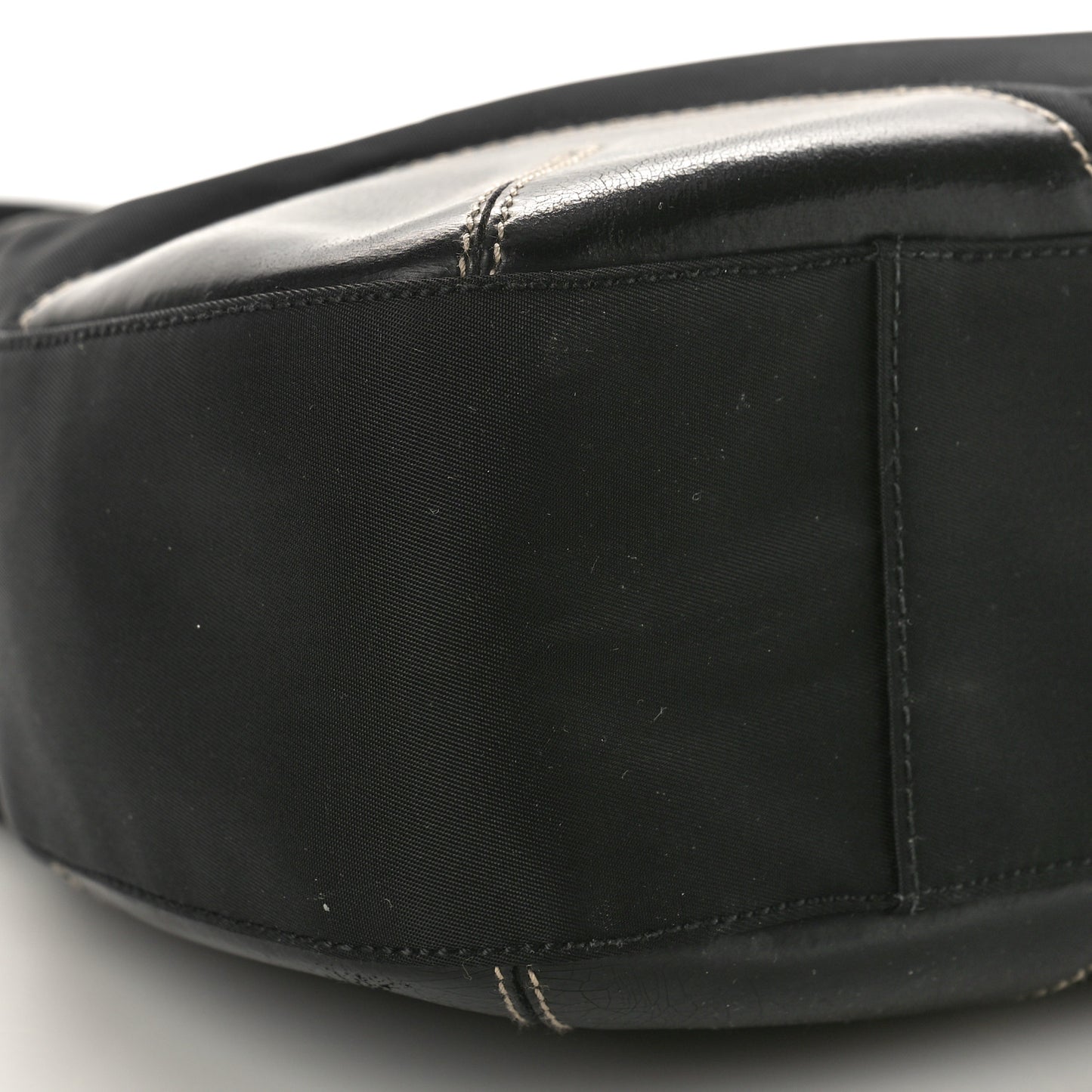 Calfskin Tessuto Nylon Easy Shoulder Bag Black