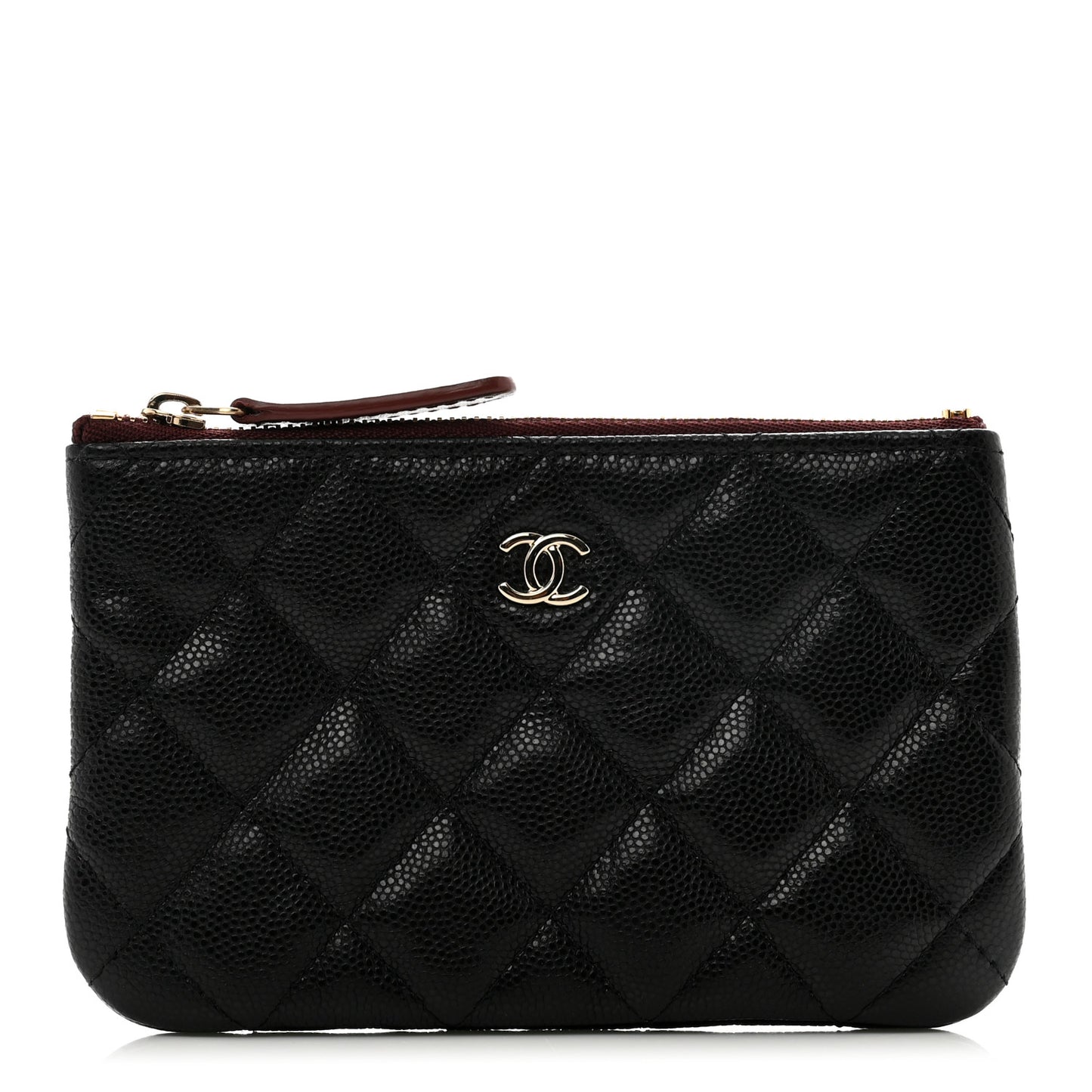 Caviar Quilted Small Cosmetic Case Black