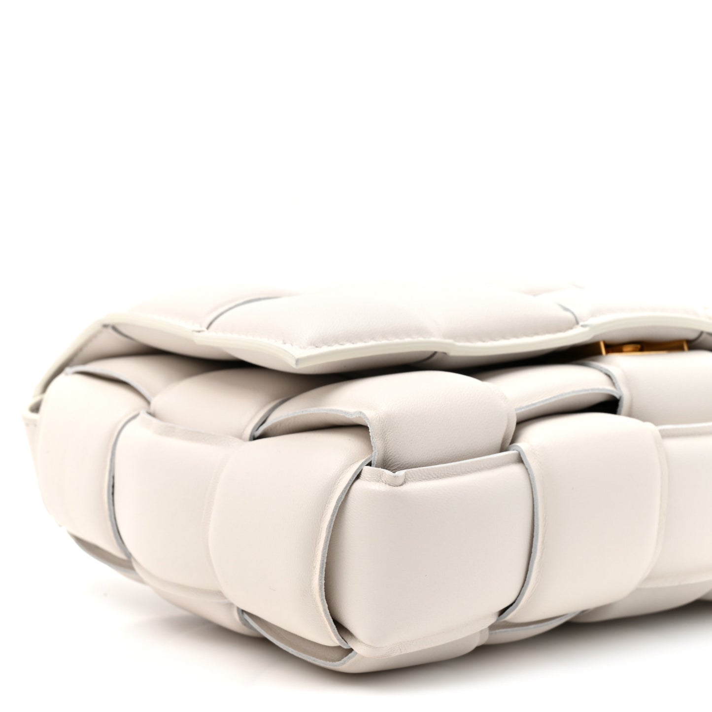 Nappa Maxi Intreccio Padded Cassette Crossbody Bag Chalk