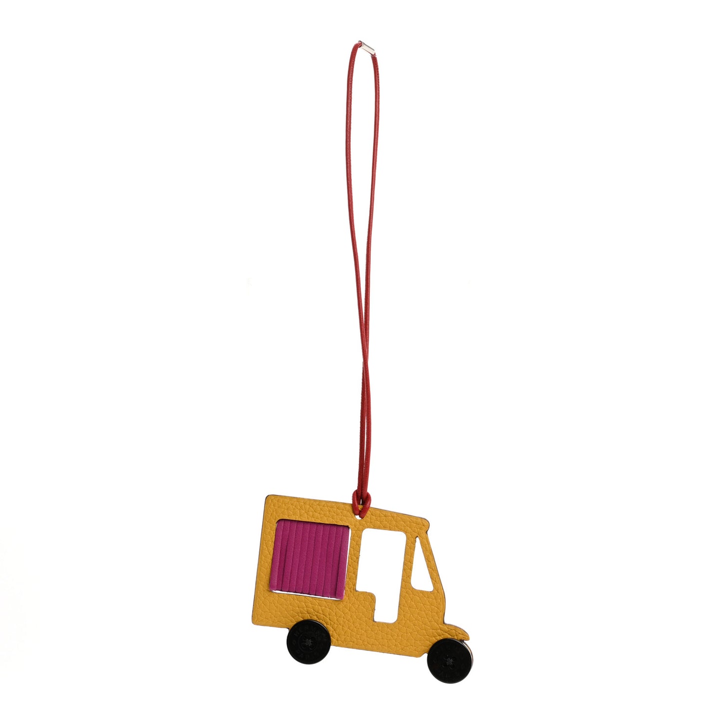 Taurillon Clemence Chevre Mysore Petit H Tuk Tuk Bag Charm Jaune Ambre Rose Poupre