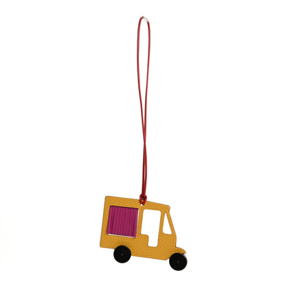 Hermes Taurillon Clemence Chevre Mysore Petit H Tuk Tuk Bag Charm Jaune Ambre Rose Poupre 1 of 5