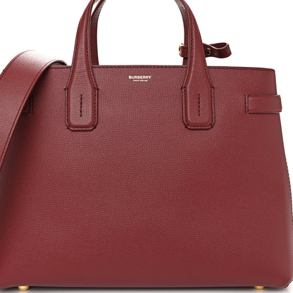 Burberry Grainy Calfskin House Check Medium Banner Tote Mahogany Red 8 of 10