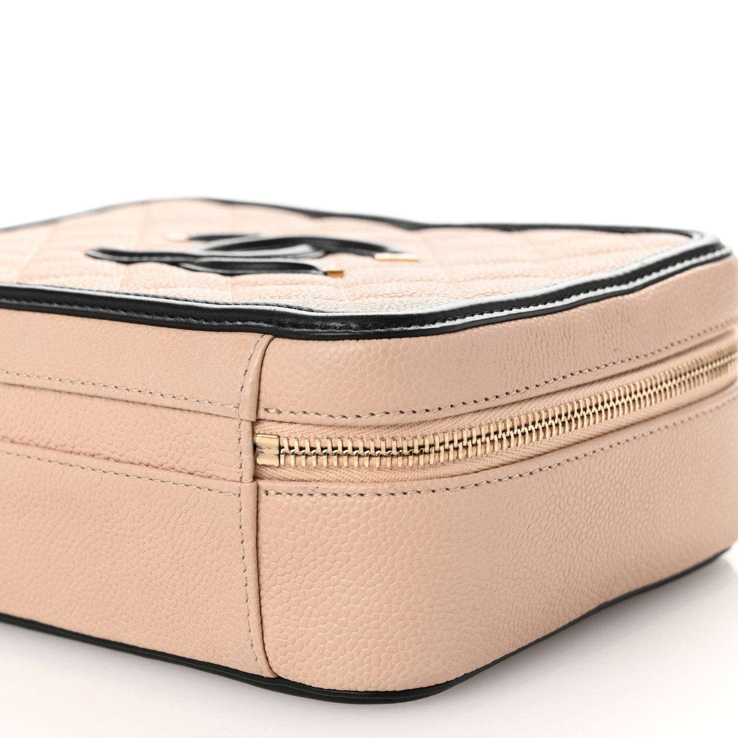 Chanel Caviar Quilted Medium CC Filigree Vanity Case Beige Black 10 of 10