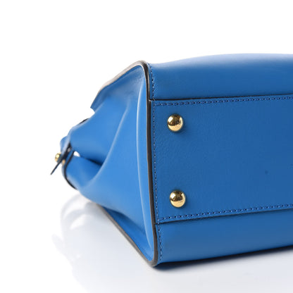 Fendi Vitello Seta Medium Peekaboo Iconic Satchel Blue Royal 5 of 9