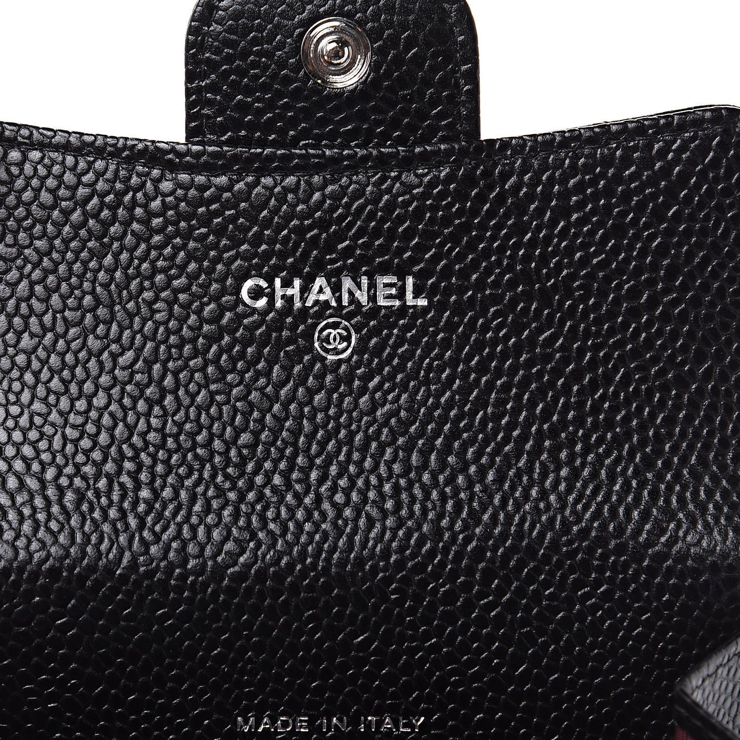 Caviar Quilted Flap Card Holder Black