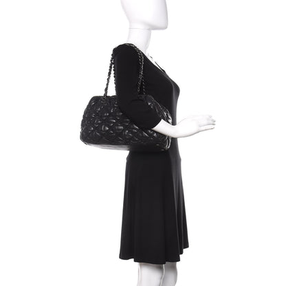 Chanel Calfskin Bubble Quilt Bowler Black 2 of 10