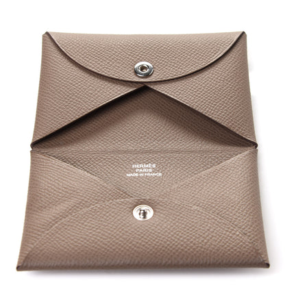 Hermes Epsom Calvi Card Case Etoupe 5 of 9