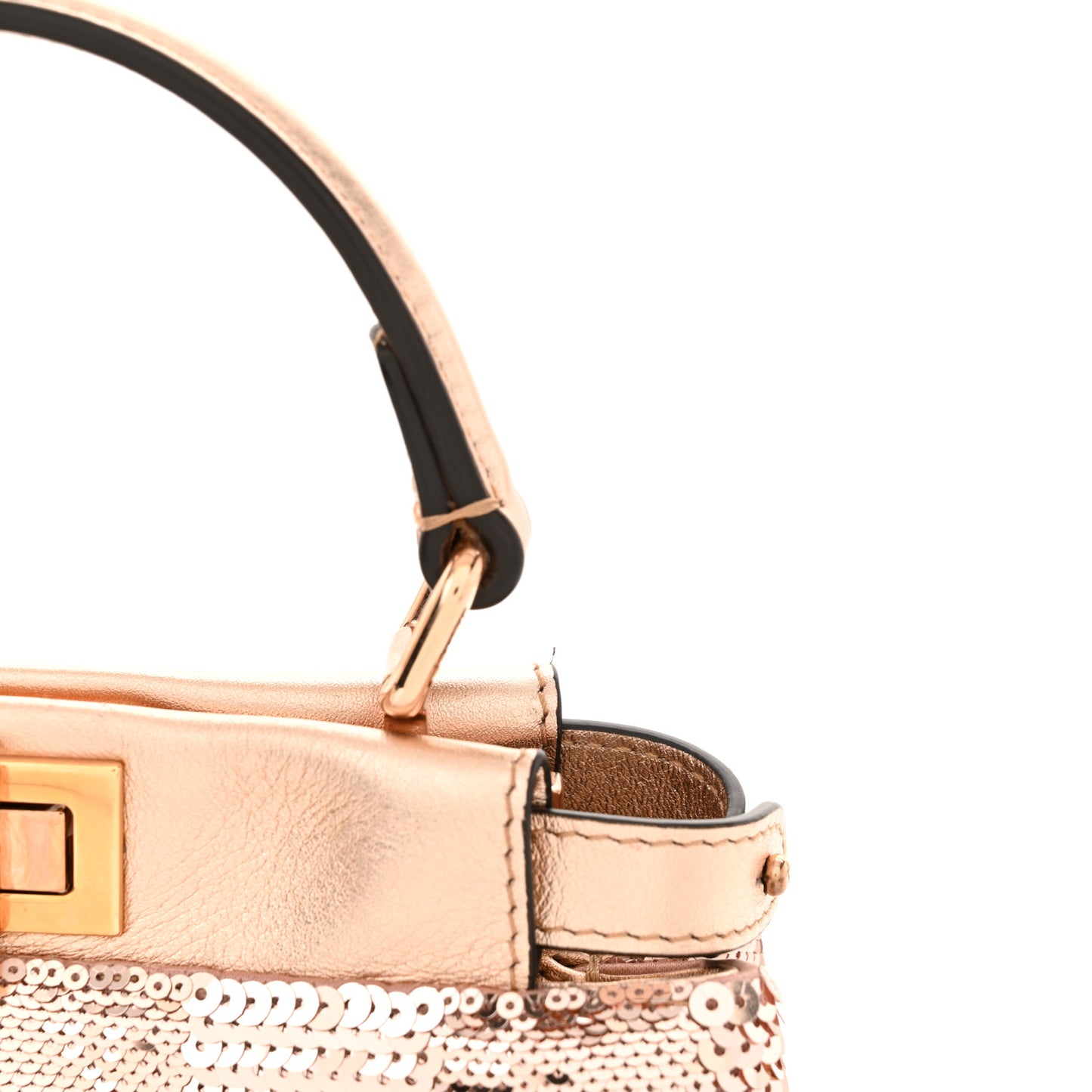 Sequin Metallic Nappa Pequin XS Peekaboo Iconic Satchel Rame