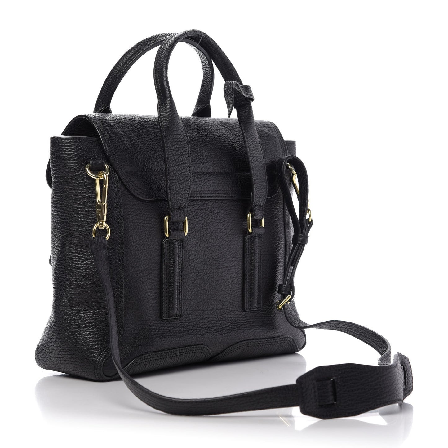 3.1 Textured Calfskin Medium Pashli Satchel Black