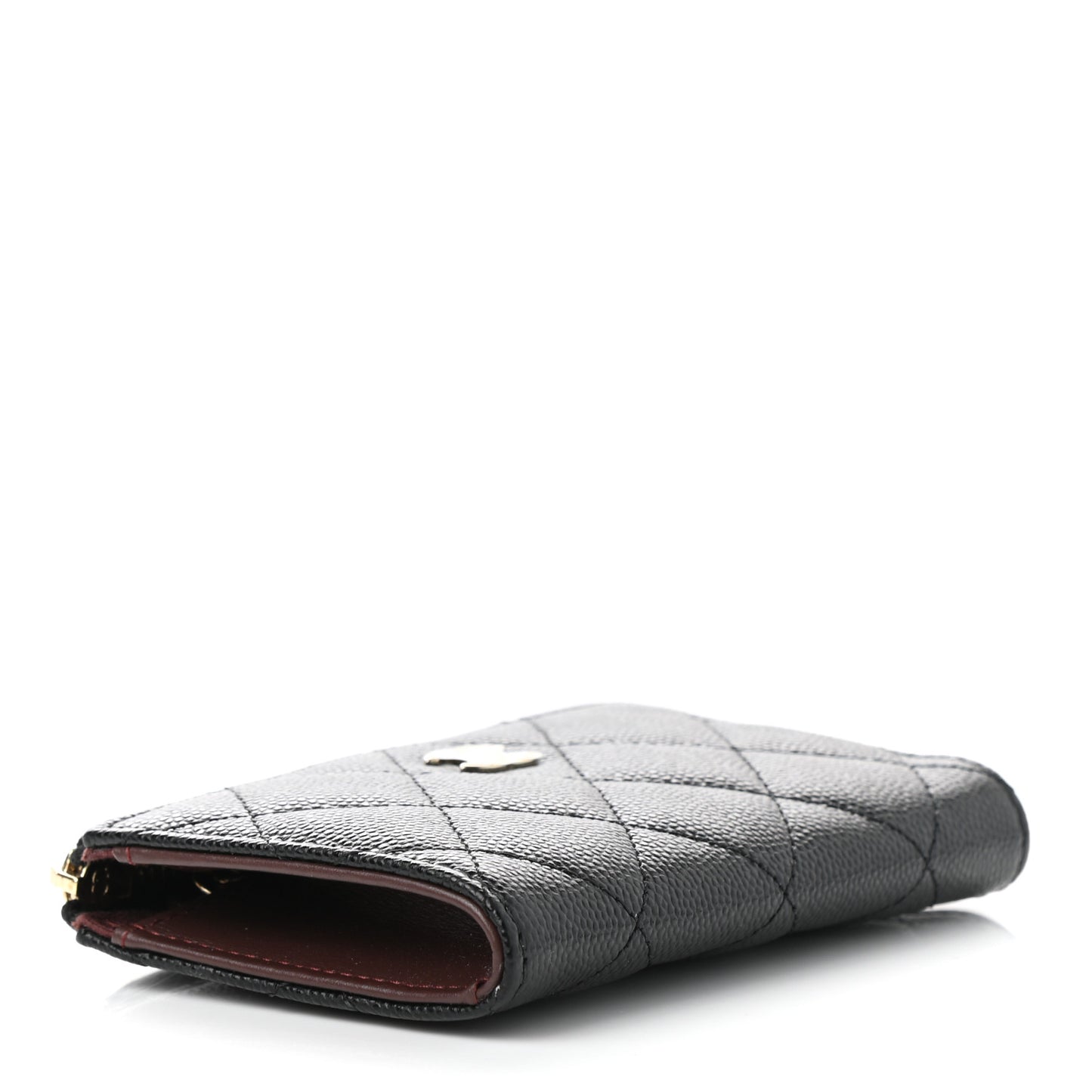 Caviar Quilted Zipped Key Holder Case Black