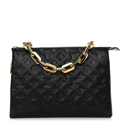 Louis Vuitton Lambskin Embossed Monogram Coussin MM Black 1 of 9