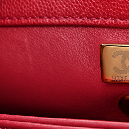 Chanel Caviar Quilted Mini Coco Handle Flap Dark Pink 7 of 14