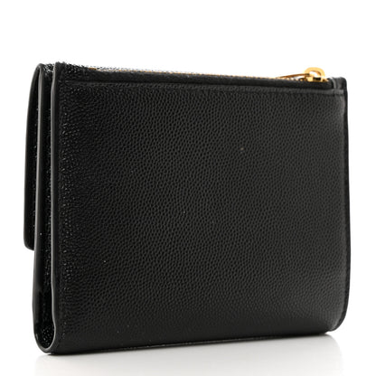 Saint Laurent Grain De Poudre Monogram Bi-Fold Wallet Black 3 of 9
