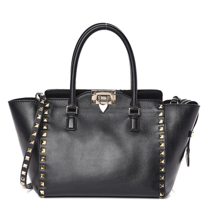Valentino Garavani Vitello Small Rockstud Double Handle Tote Black 1 of 16