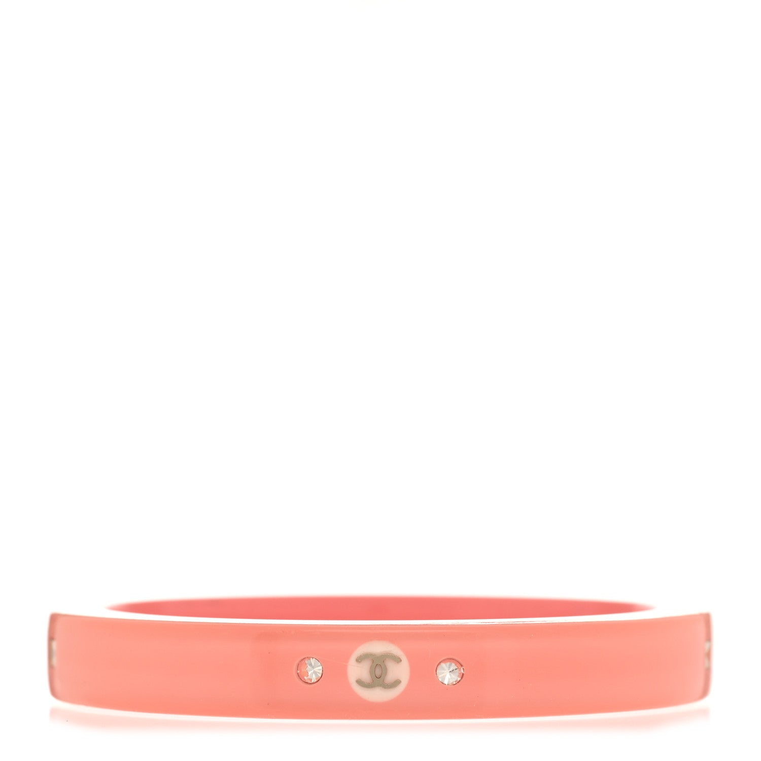 Chanel Resin Crystal CC Bangle Pink 1 of 4