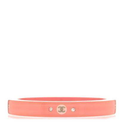 Chanel Resin Crystal CC Bangle Pink 1 of 4