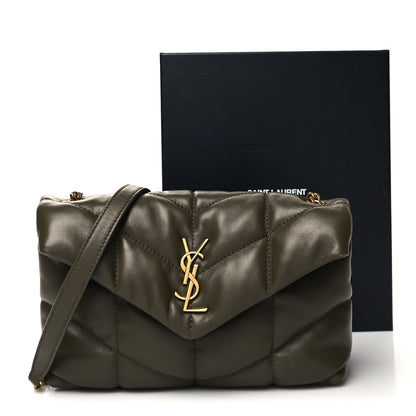 Saint Laurent Lambskin Quilted Toy Loulou Puffer Monogram Chain Satchel Seaweed 12 of 12