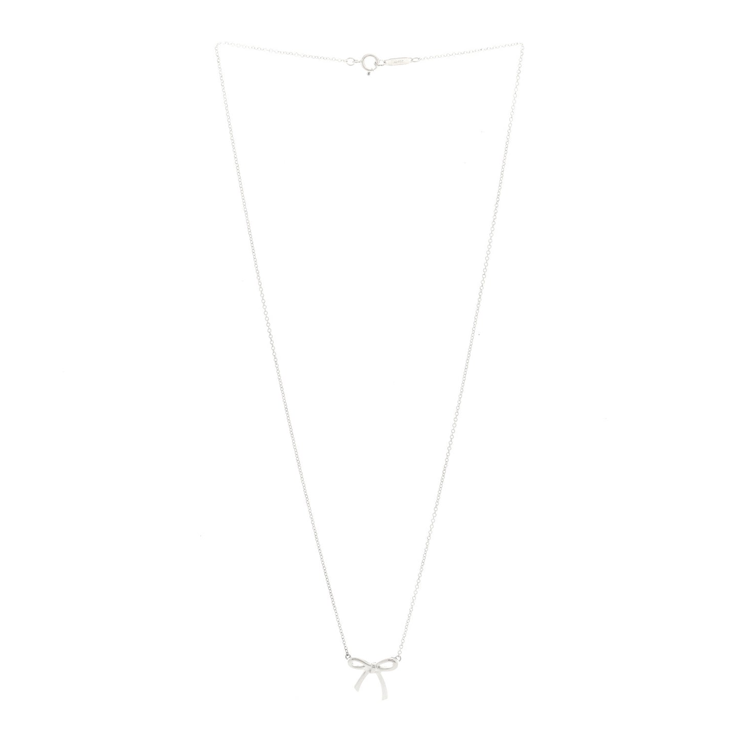 Sterling Silver Small Bow Pendant Necklace