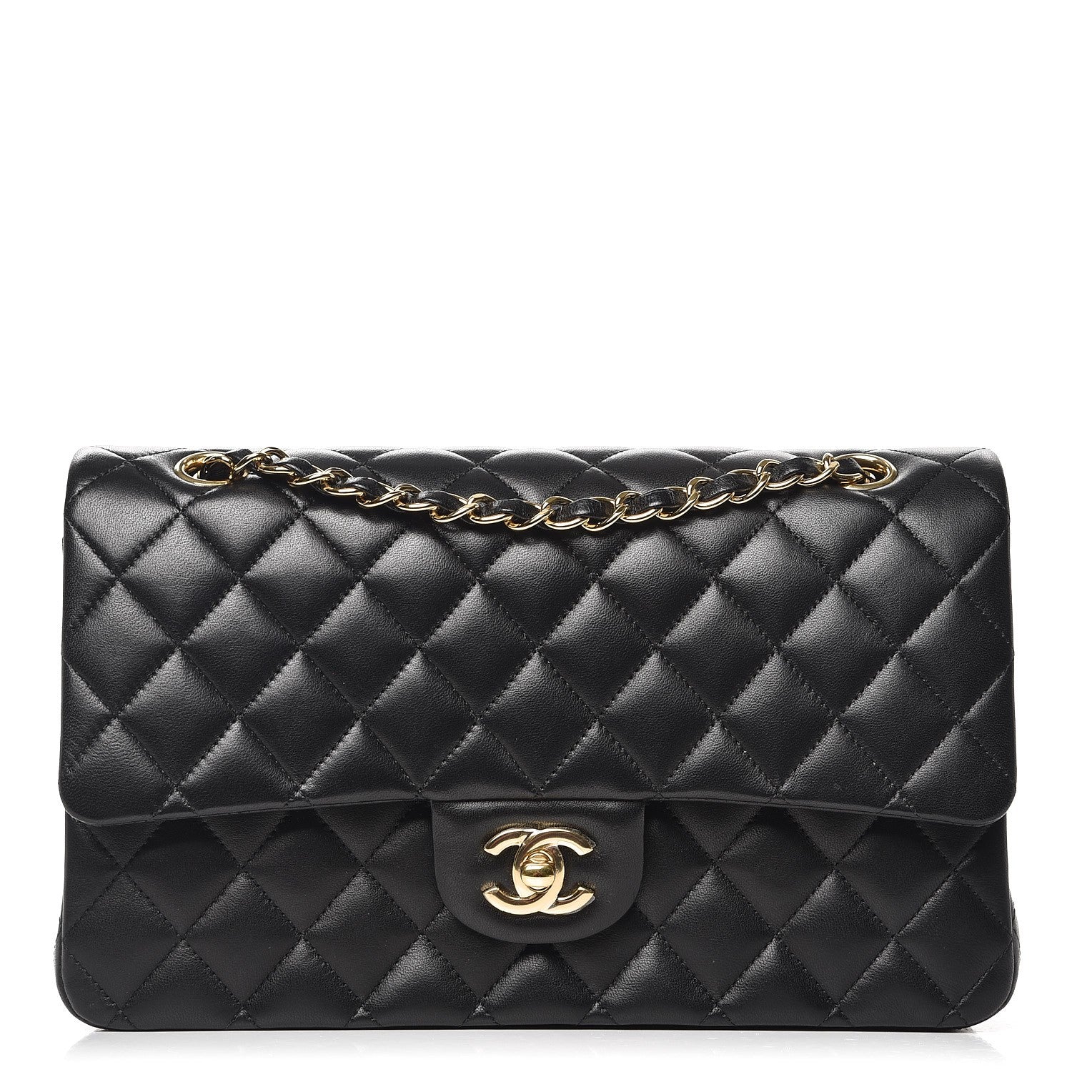 Chanel Lambskin Quilted Medium Double Flap Black 1 of 10