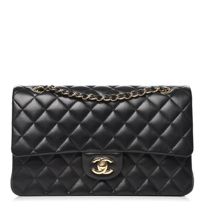Chanel Lambskin Quilted Medium Double Flap Black 1 of 10