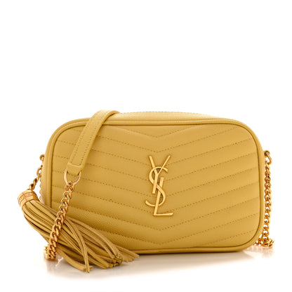 Saint Laurent Grain De Poudre Matelasse Monogram Mini Lou Camera Bag Light Chartreuse 1 of 11