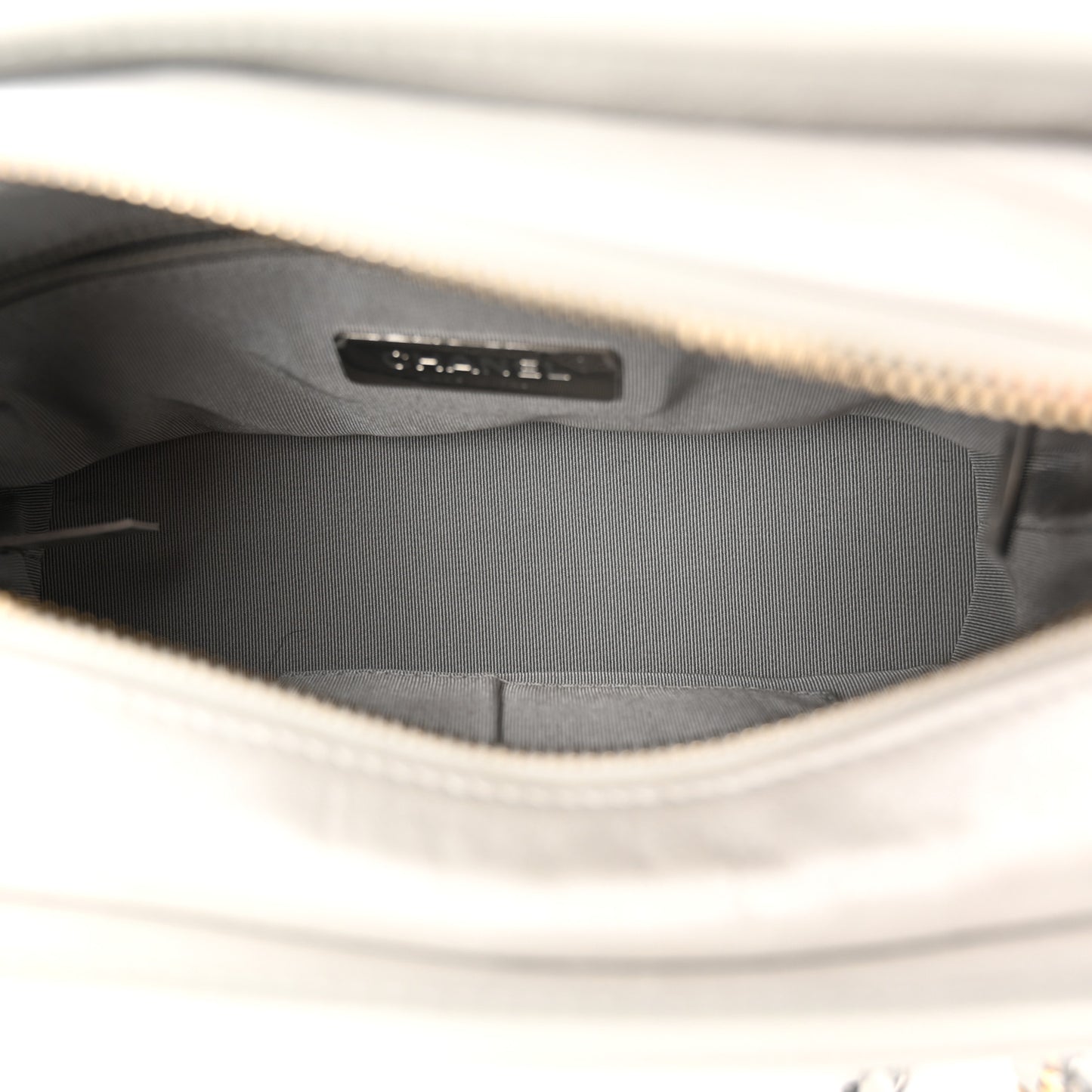Metallic Aged Calfskin Quilted Small Gabrielle Hobo Silver