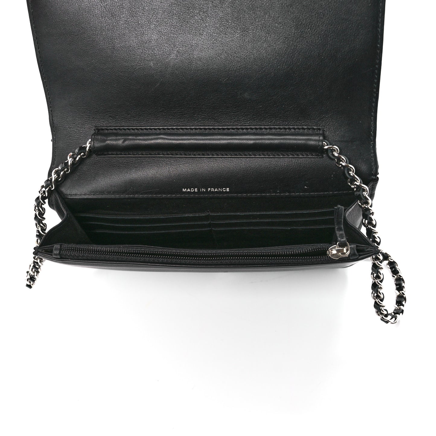 Patent Strass Wallet On Chain WOC Black