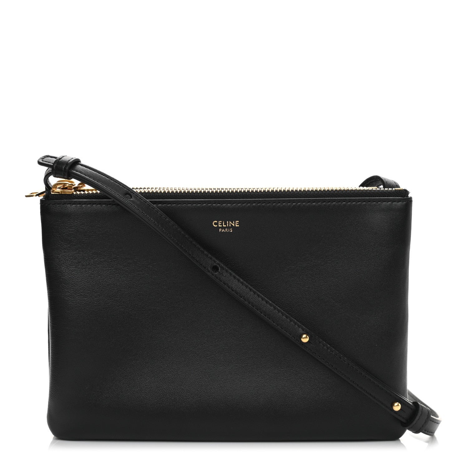 Celine Lambskin Small Trio Crossbody Bag Black 1 of 13