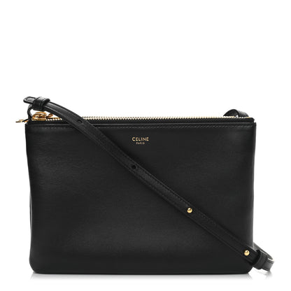 Celine Lambskin Small Trio Crossbody Bag Black 1 of 13