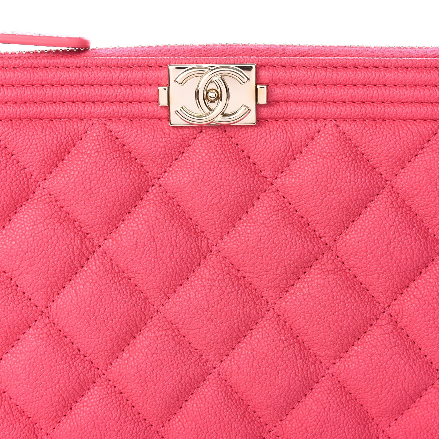 Chanel Caviar Quilted Small Zipped Boy Pouch Pink 9 of 10