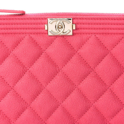 Chanel Caviar Quilted Small Zipped Boy Pouch Pink 9 of 10