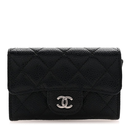 Chanel Caviar Quilted Flap Card Holder Wallet Black 1 of 8