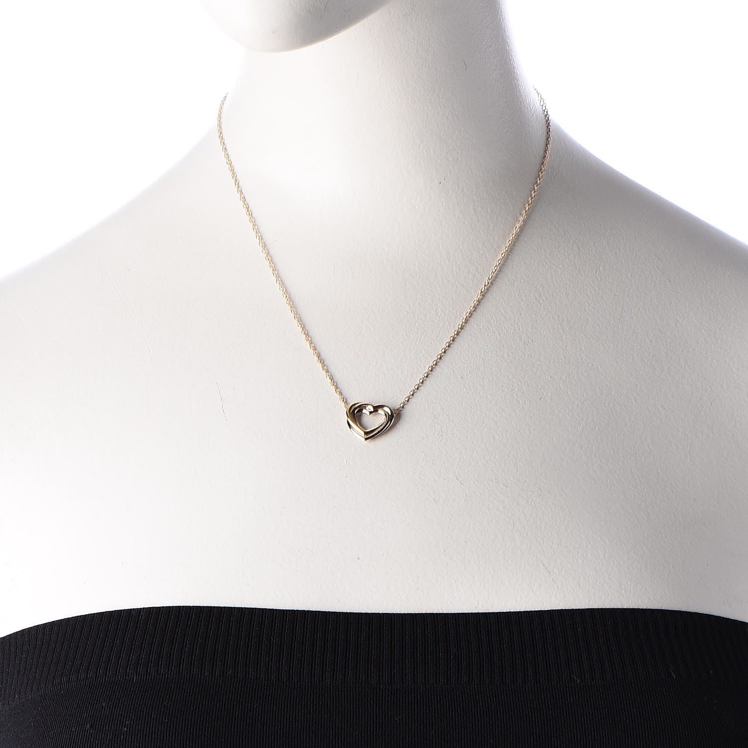 Cartier 18K Pink Yellow White Gold Trinity Heart Necklace 2 of 9