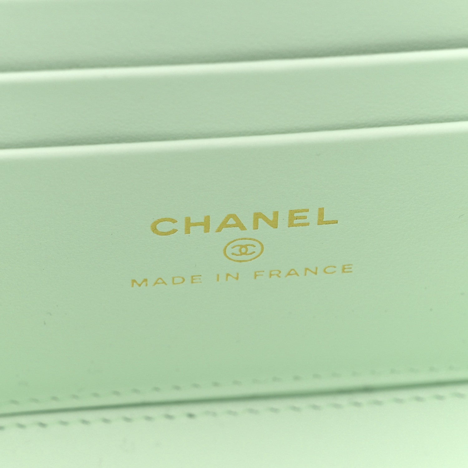 Chanel Caviar Quilted Small Vanity Case With Chain Light Green 6 of 11