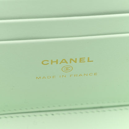 Chanel Caviar Quilted Small Vanity Case With Chain Light Green 6 of 11