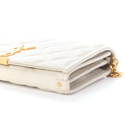 Saint Laurent Lambskin Diamond Quilted Becky Chain Wallet Blanc Vintage 9 of 9