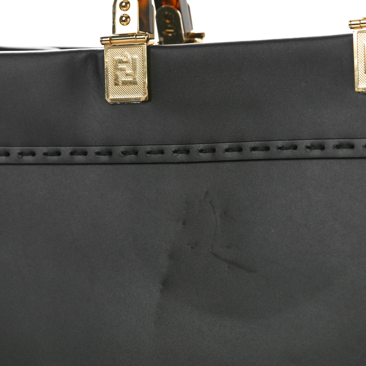 Fendi Vitello King Plexiglass Medium Fendi Sunshine Shopper Tote Black 12 of 13