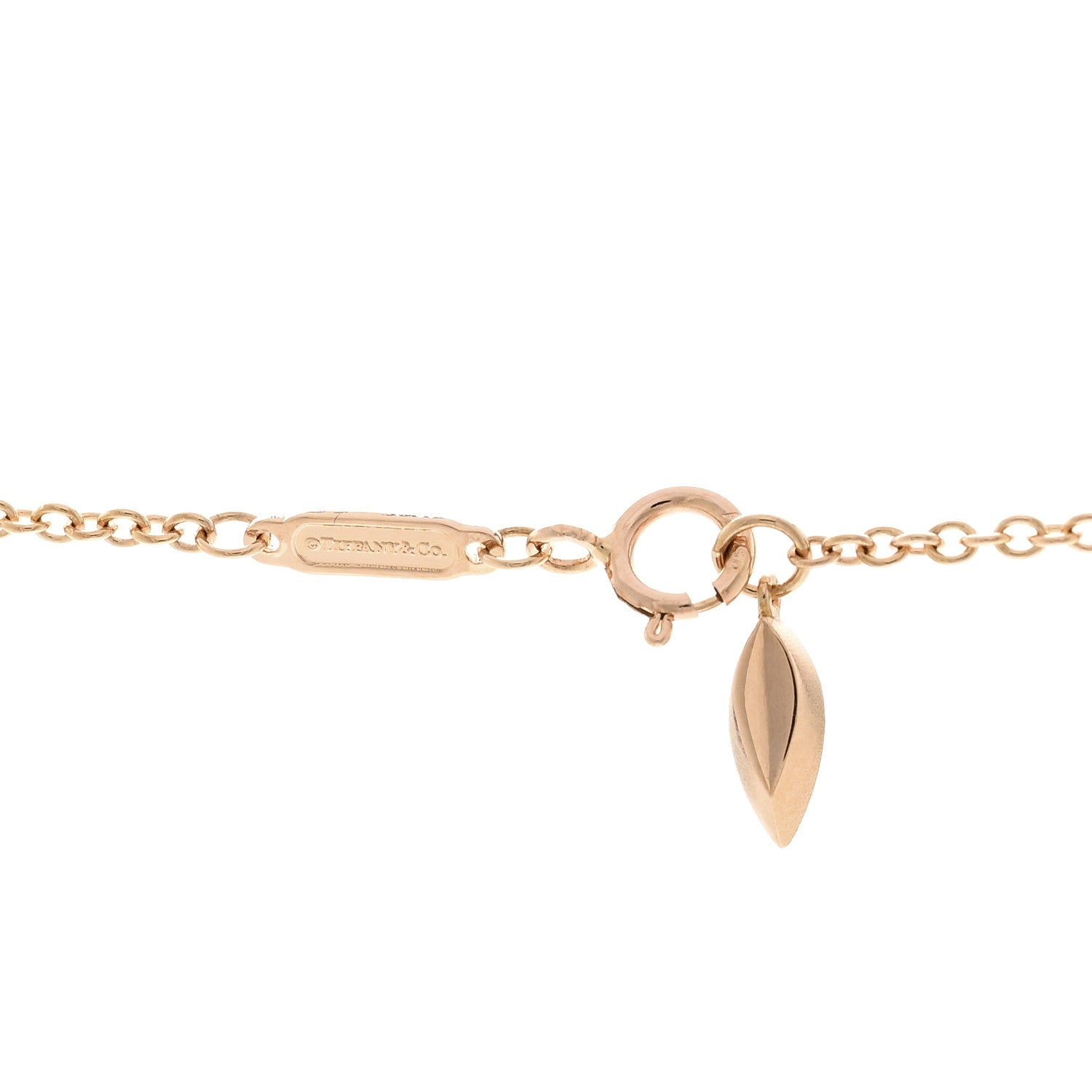 Tiffany 18K Rose Gold Diamond Victoria Vine East West Necklace 4 of 5
