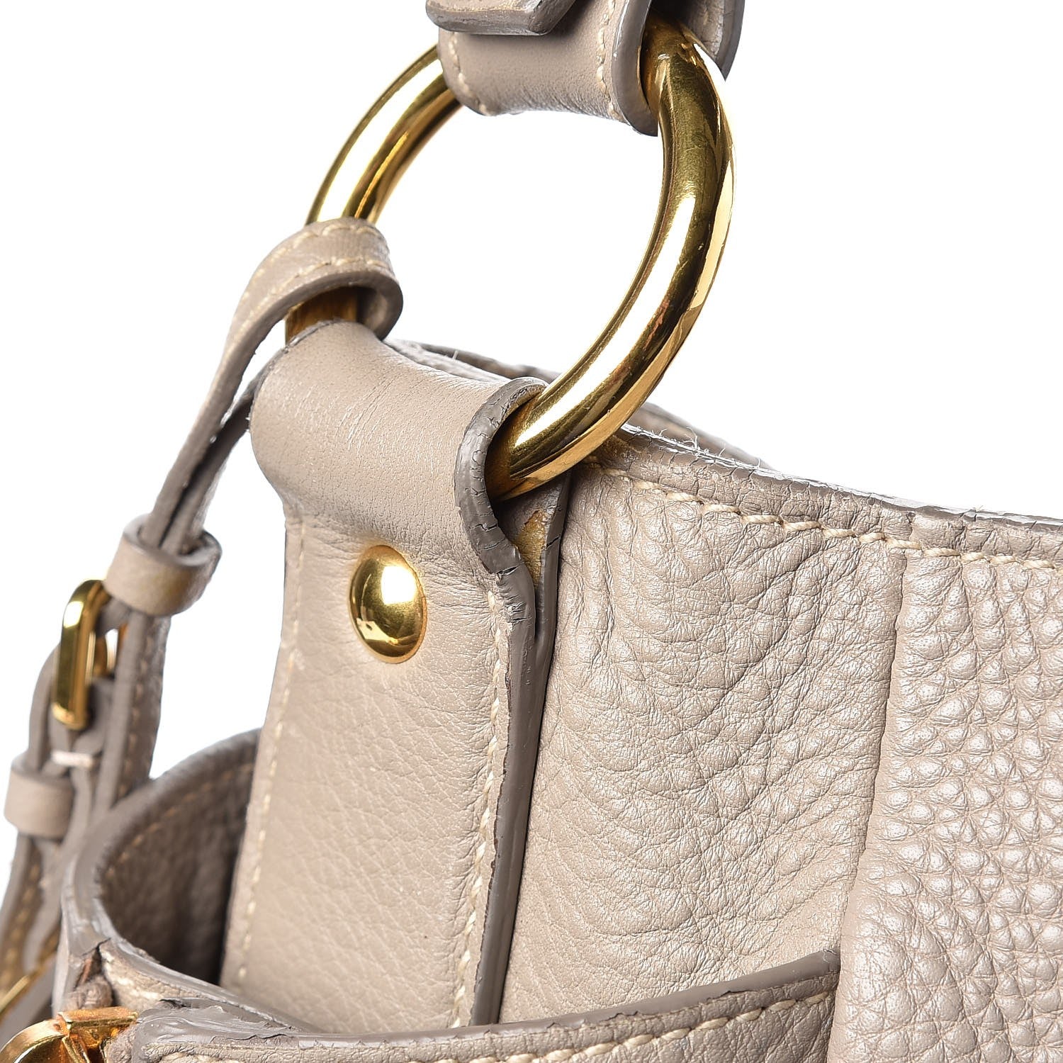 Prada Vitello Daino Side Pocket Hobo Pomice 16 of 22